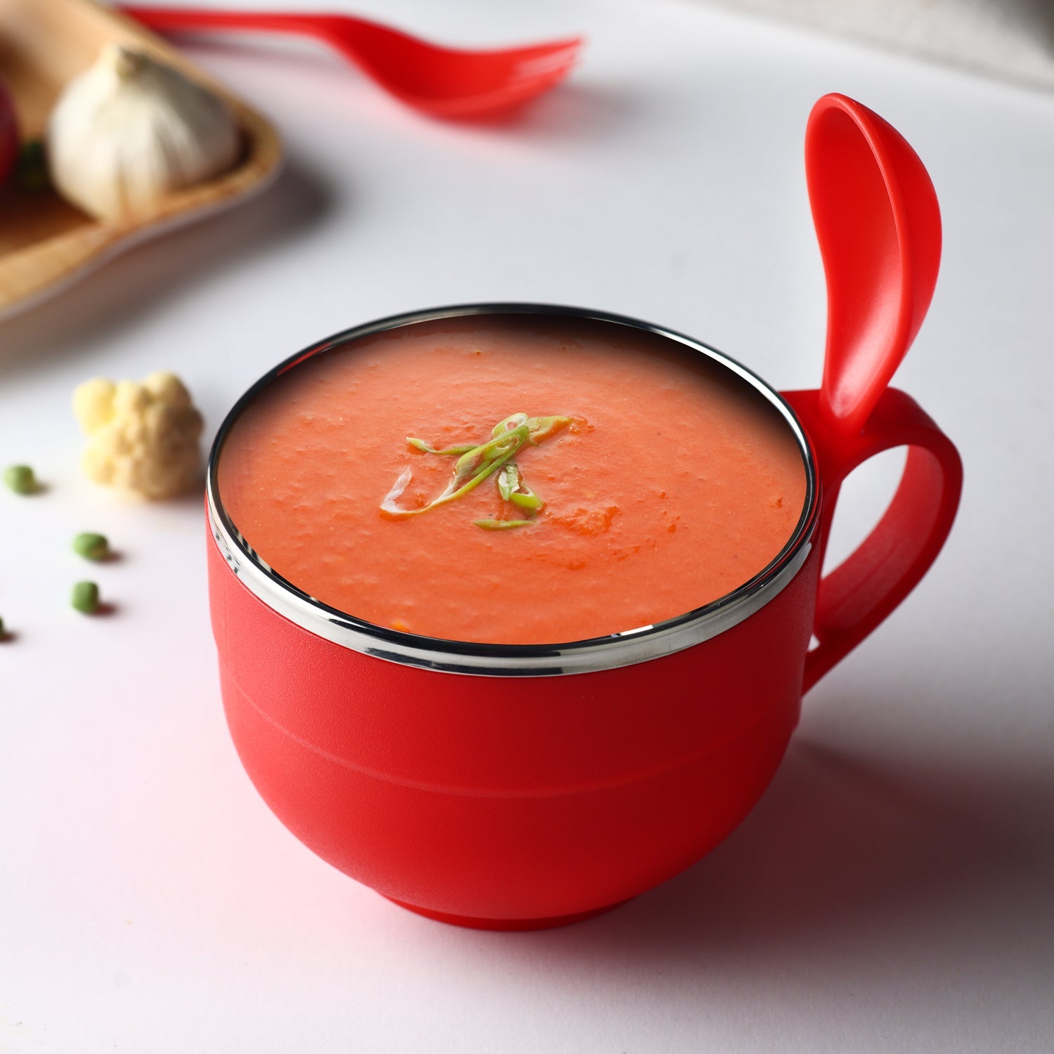 8130 Noodles & Soup Bowl with Spoon and fork Handle Spoon Holder, Stainless Steel Bowl and Spoon Set, Stainless Steel Storage DeoDap 8130 Noodles & Soup Bowl with Spoon and fork Handle Spoon Holder, Stainless Steel Bowl and Spoon Set, Stainless Steel Storage DeoDap